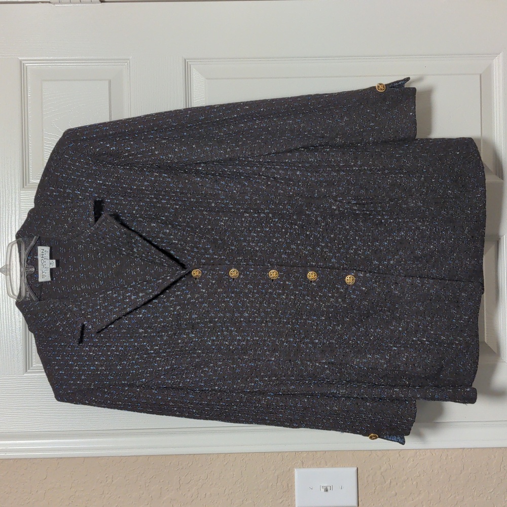 St. John Collection Tweed Coat w/Shoulder Pads